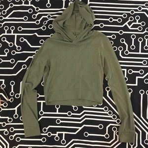 Forever 21 khaki green mesh hooded top cybergoth army raver clubkid apocalyptic